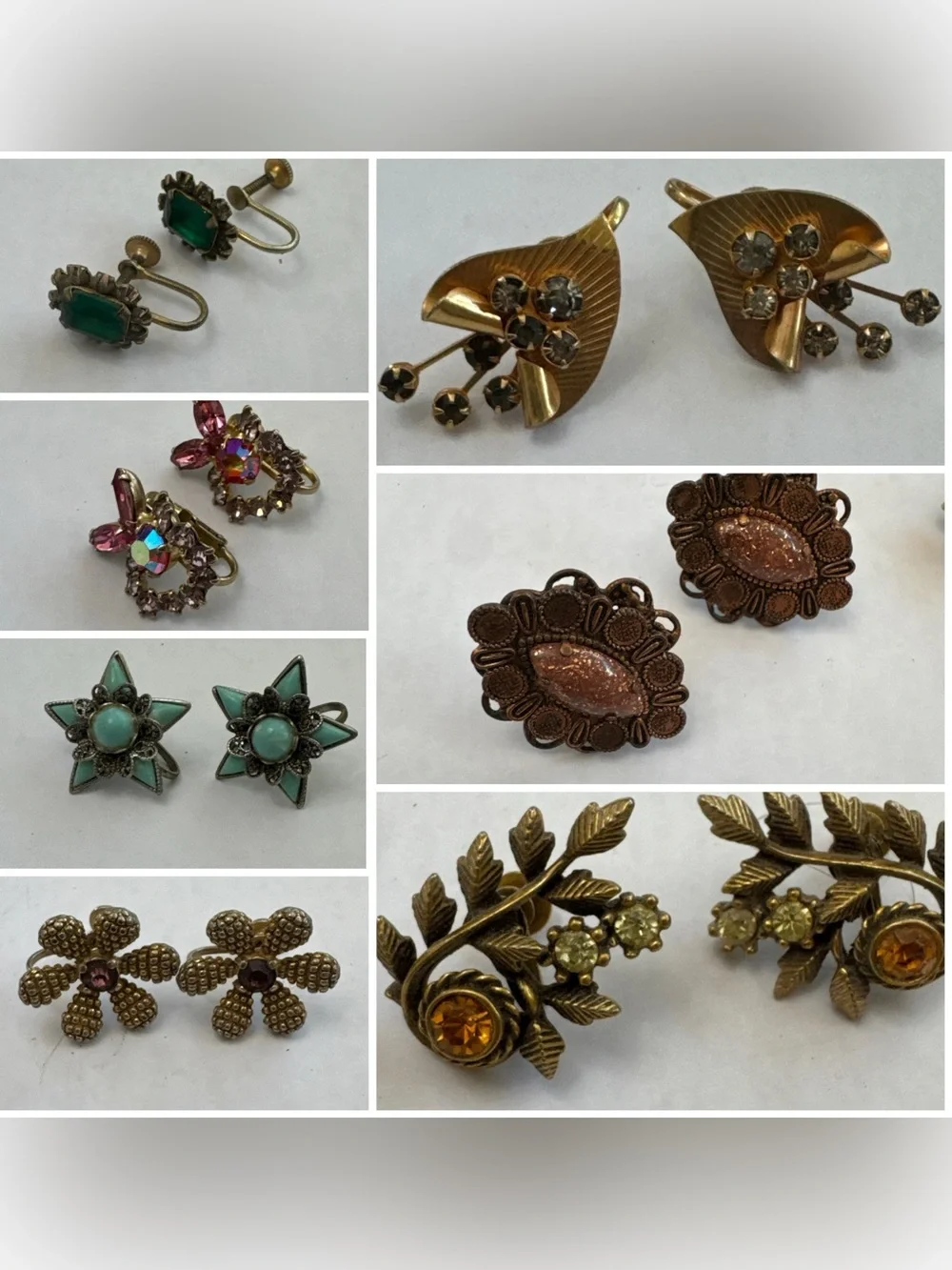 7 Pair of Vintage Screw-On Earrings